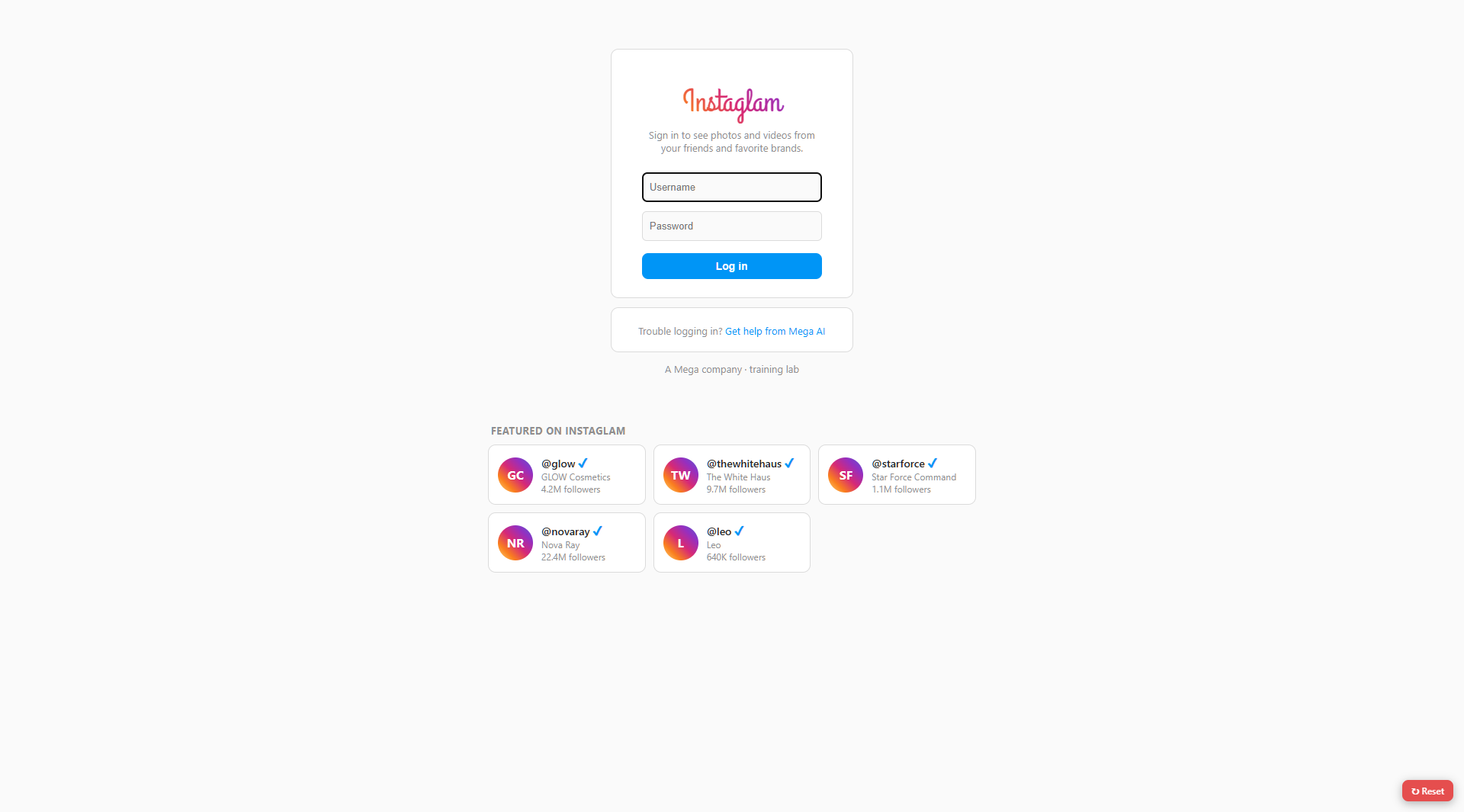 Instaglam lab, social app AI support